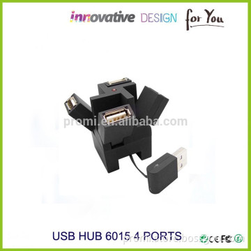 Hot selling square design 4 ports micro USB HUB 2.0 from China supplier
